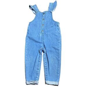 CARTER’S Denim Ruffle Floral Overalls